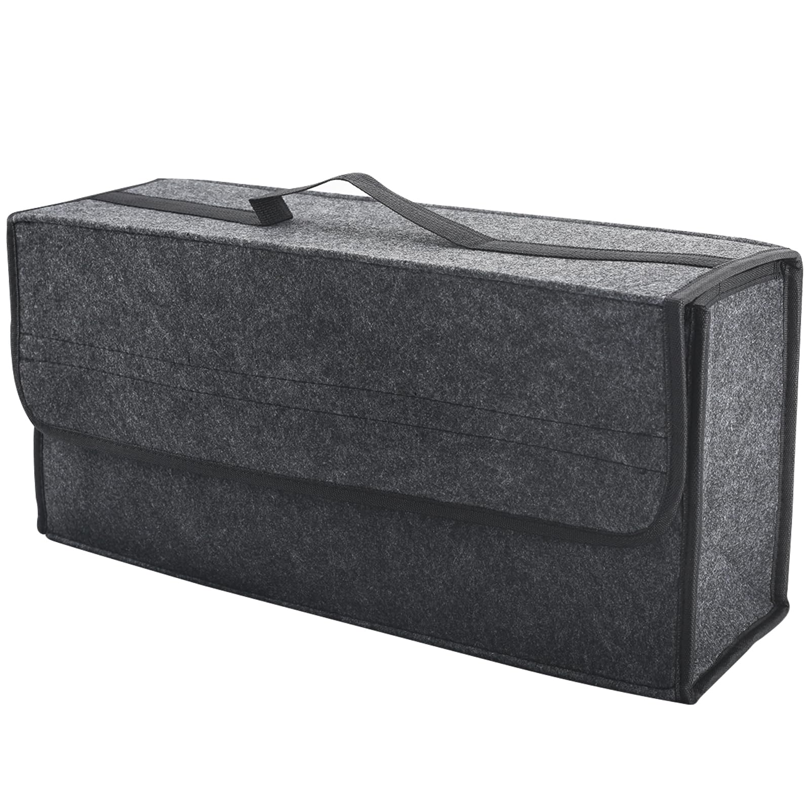 FORTEM Organisateur de Coffre Voiture, Rangement Pliable SUV Multi Compartiments, Accessoires Auto pour Femme Homme, Tissu Oxford 600D, Fond Antidérapant, Sangles de Fixation, Couvercle Souple (85L